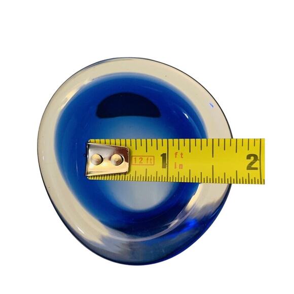 Vintage Cobalt Blue Aseda Glass 8 3/4” Bud Vase Controlled Bubble Base - Picture 9 of 15